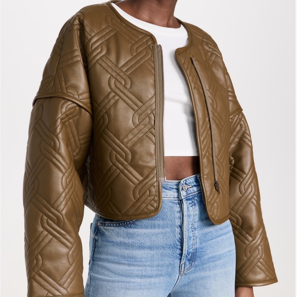 MOTHER The Underliner Faux Leather Jacket